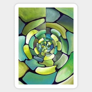 Vibes of Green contemrporary Artdeco Abstract Sticker
